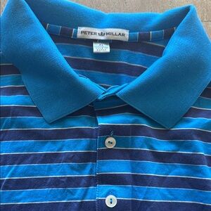 Peter Millar Vibrant Blue Striped Polo